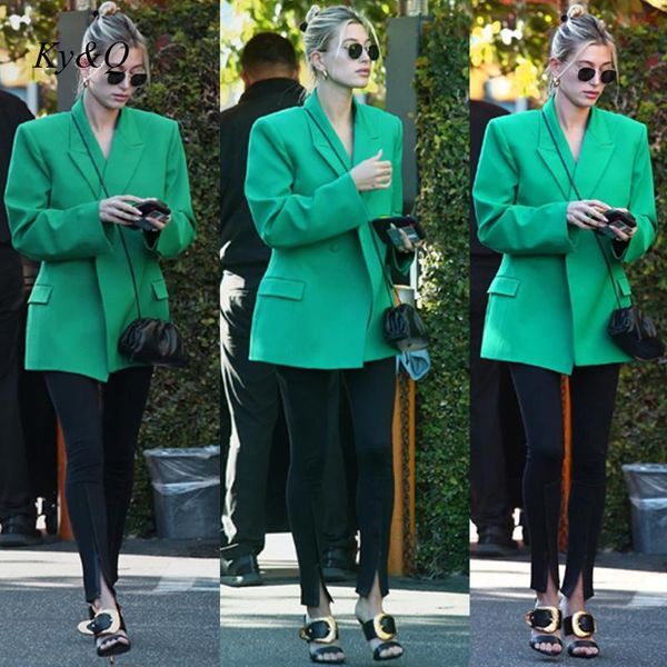 

women's suits & blazers fashion single breasted long sleeve women suit jacket office lady casual hailey same female green coats sping a, White;black