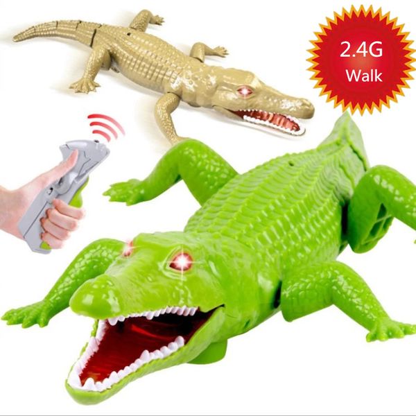 

high simulation crocodile 2.4g remote control rc robot with eye flash light effect forward/back walking paw intelligent animal
