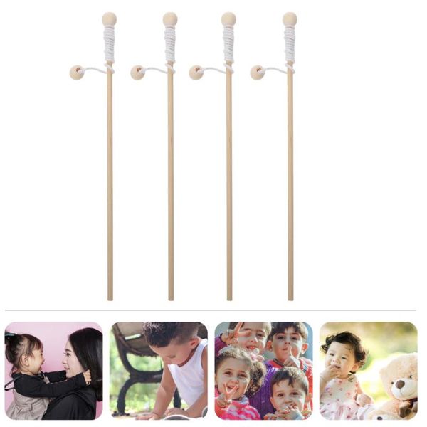 

boat fishing rods 4pcs wooden magnetic poles wood rod for kindergarten kids