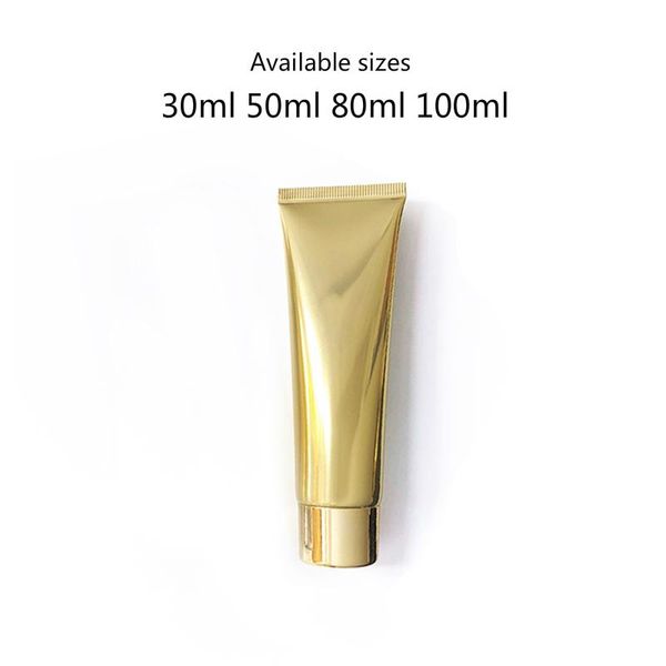 

30ml 50ml 80ml 100g gold plastic aluminum squeeze bottle empty cosmetic cream soft tube lotion container 20pcs storage bottles & jars