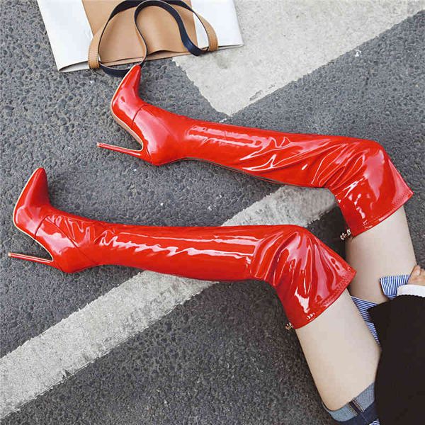 

boots new thigh high women heels over-the-knee female shoes pointed toe autumn winter fetish big size 3p0n, Black