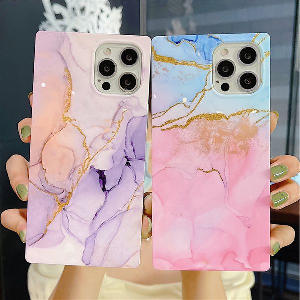 

square demoted marble case, iphone 12 11 pro max 7 8 plus x xr xs max shockproof back cover