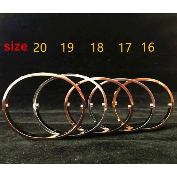 

stainless steel Love Bracelets silver rose gold bracelet Bangles Women Men Screw Screwdriver Bracelet Couple Jewelry with dust bag fas, Black