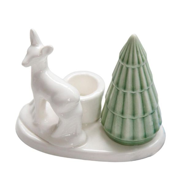 

candle holders 1pc christmas deskceramic holder elegant deer candlestick decor