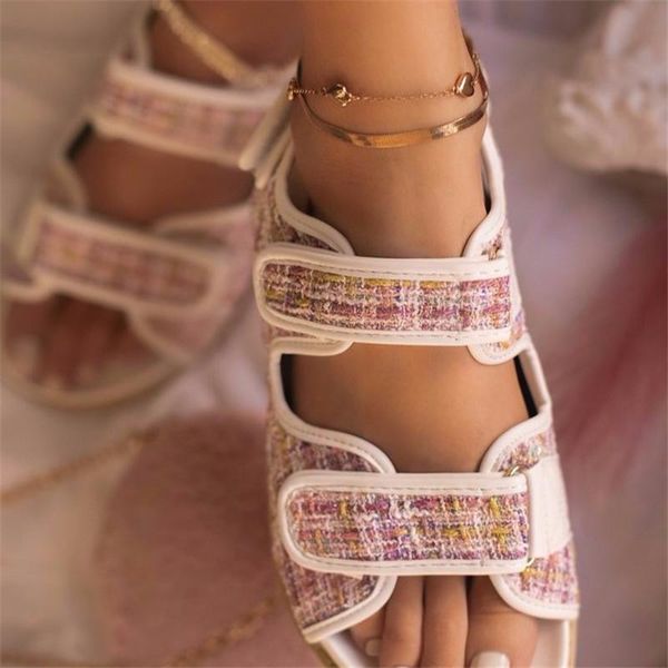 

sandals summer flat british wind embroidery thick-soled casual roman fragrance designer shoes, Black