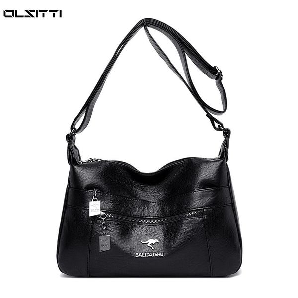 

evening bags designer shoulder for women 2021 retro solid color soft leather crossbody large luxury female messenger bag