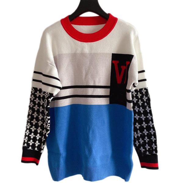 

women's sweaters luxury designer letter jacquard long sleeve for women o neck knit pullover jumpers, White;black