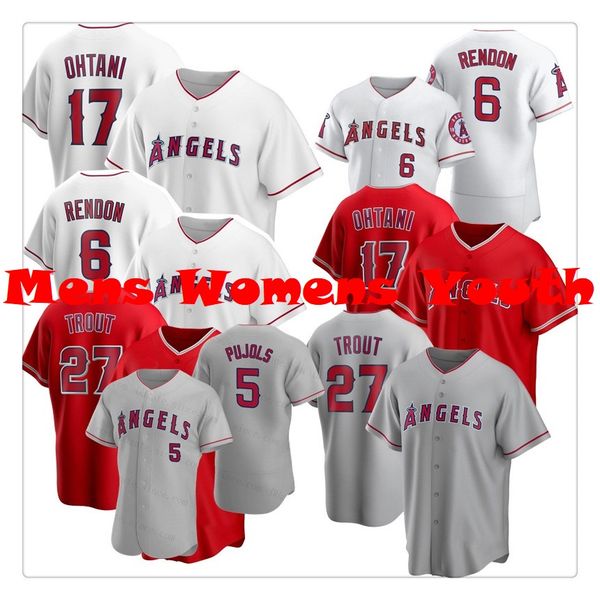 

17 shohei ohtani 27 mike trout 6 anthony rendon los angeles dylan bundy baseball dexter fowler jared walsh david fletcher baseball jerseys, Blue;black