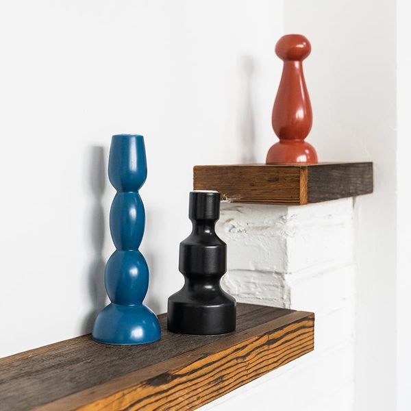 

candle holders nordic style creative modern ceramic rustic holder wedding table blue soporte vela house decor