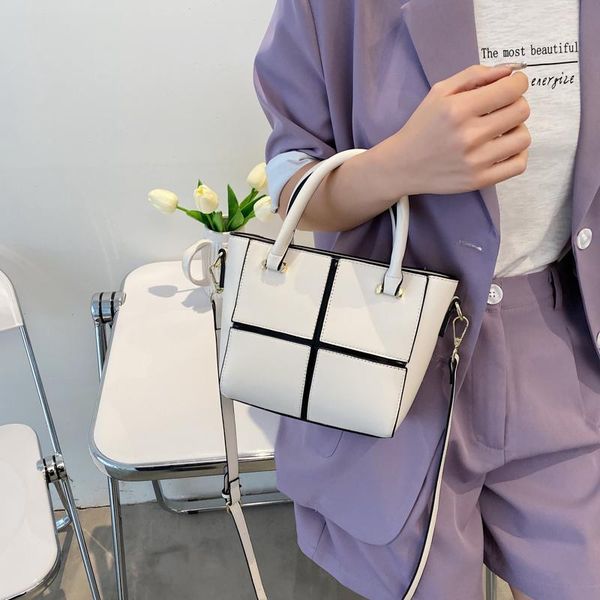 

evening bags temperament simple stitching women's handbag 2021 office daily ladies shoulder bag large capacity female shopper cross bod