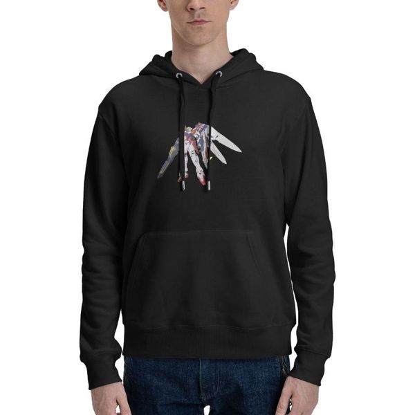 

men's hoodies & sweatshirts graphic hoodie cozy gundam manga print cool pullover autumn sport hoody streetwear, Black