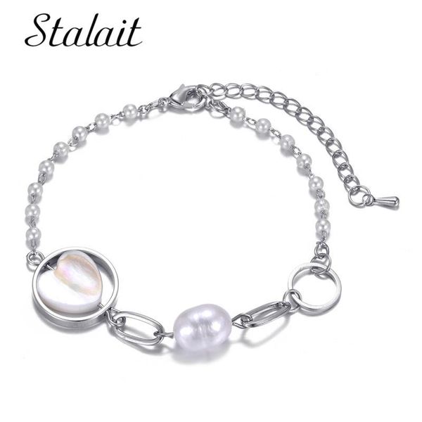 

charm bracelets pearl for women heart jewer handmad chrams bracelet luxury circle valentines gift friend christmas, Golden;silver