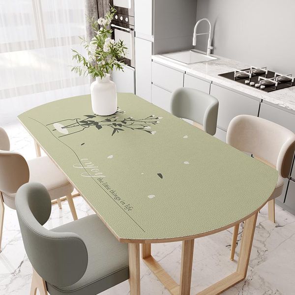 

nordic oval easy to clean can be y cut pu tablecloth household silicone table mat home decoration house el cover cloth