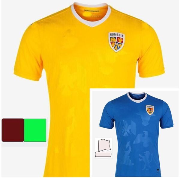

high-quality 2021 romania soccer jersey home yellow away biue 2122 alexandru cicaldau ianis hagi dennis marin men football sh, Black;yellow