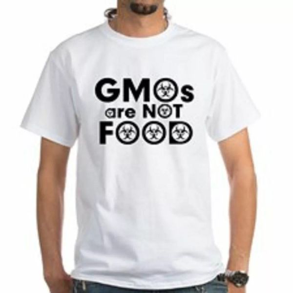 

gmos are not food hazard waste death eat shirt t-shirt, White;black