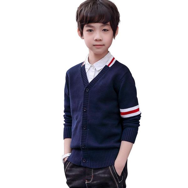 

children's v-neck sweater cardigan pullover, Blue