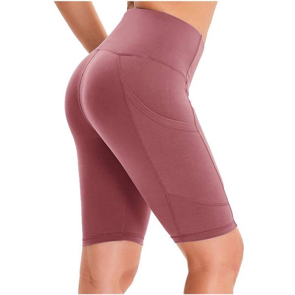

yoga outfit ladies shorts women solid high-waist hip stretch underpants running fitness feminino leggins push up cortos