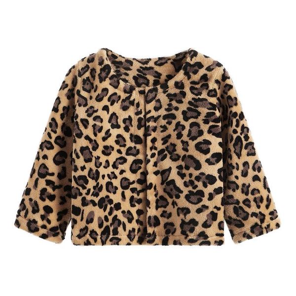 

jackets warm fleece girls coat leopard print children cardigan kids outerwear clothes, Blue;gray