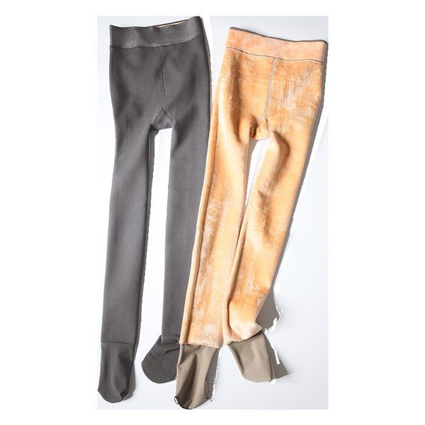 

women's leggings autumn and winter warm plus thick high waist pants, Black