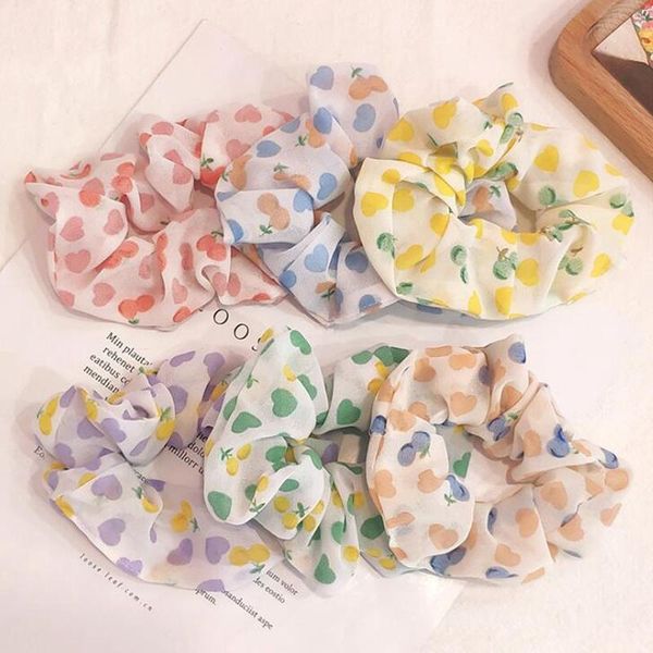 

hair clips & barrettes women girls elegant print flower scrunchie elastic bands holder headband rubber fashion accessories, Golden;silver