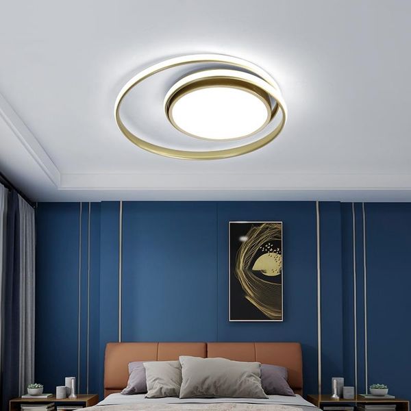 

ceiling lights modern led for living room bedroom kitchen study balcony home dimming with remote 90-260v gold/black lamp