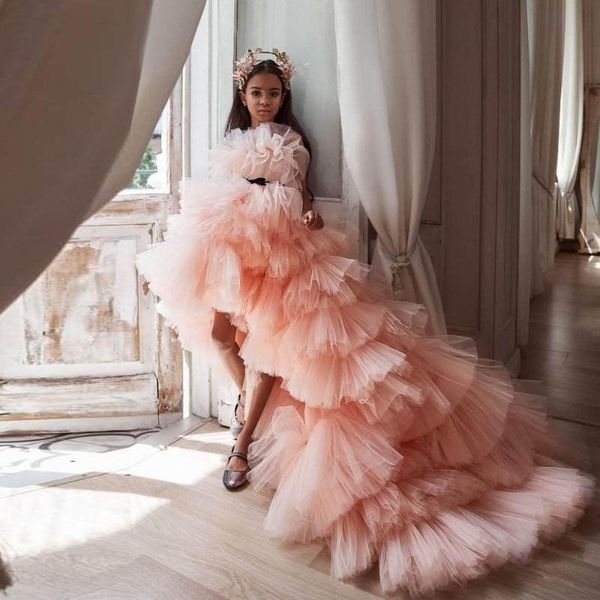 

girl's dresses charming flowers girls tulle pleat pink sweetheart sleeveless zipper ball gowns novia do 2021 party, Red;yellow