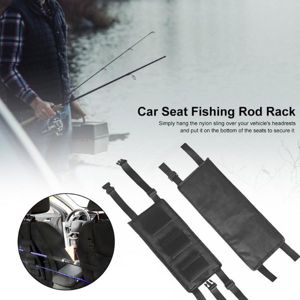 

car organizer seat fishing rod bracket vehicle rear durable non-slip pole holder fit for most models automotive interior