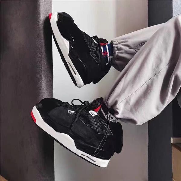 

big size 35-43 snug sneakers women house floor slippers women/men winter warm home ladies slides one shoes, Black