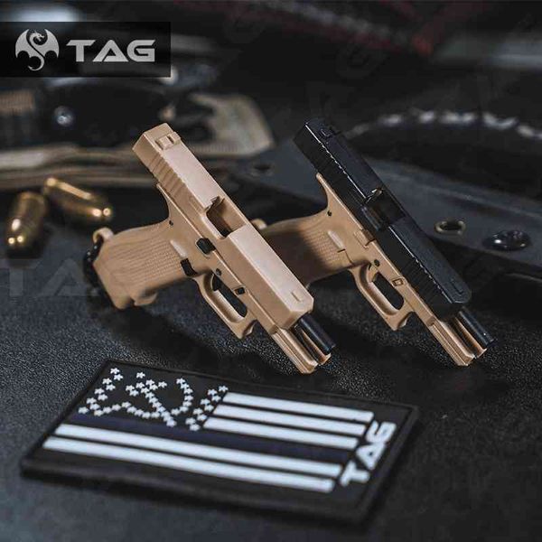 

black gun heygun glock 45 pistol plastic detachable creative handicraft collection key chain