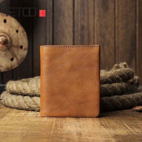 

cowhide simple wallet, male vegetable tanned leather card bag, coin purse wallets, Red;black