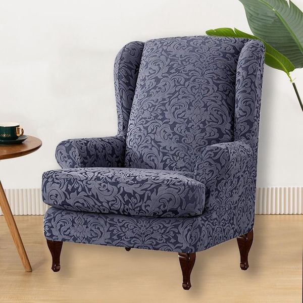 

chair covers jacquard floral wing back cover stretch sofa armchair slipcover removable seat furniture protector