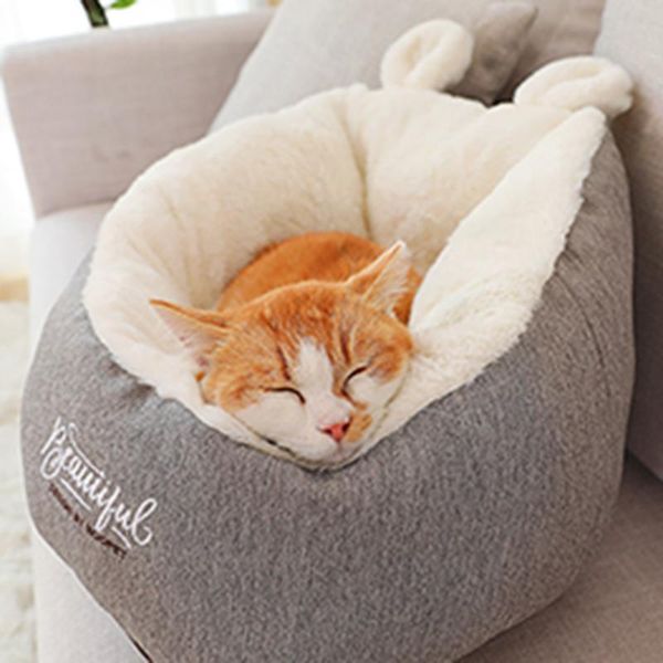 

cat beds & furniture soft pet dog bed house kennel round mat litter warm spherical cats houses plush casinha de gato kat mand products dd50m