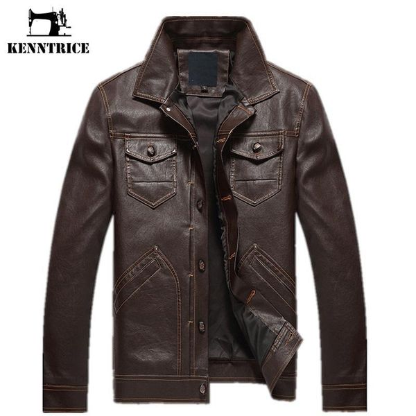 

men's fur & faux kenntrice leather jacket motorcycle jackets men winter basic coats zippers pu casual long sleeve, Black