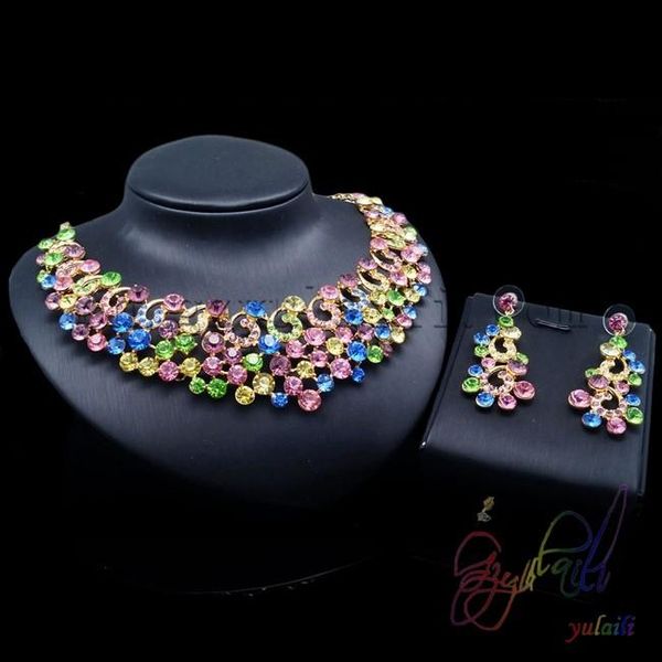 

earrings & necklace natural crystal stones jewelry wholesale beautiful sets fashion birthday gift, Silver