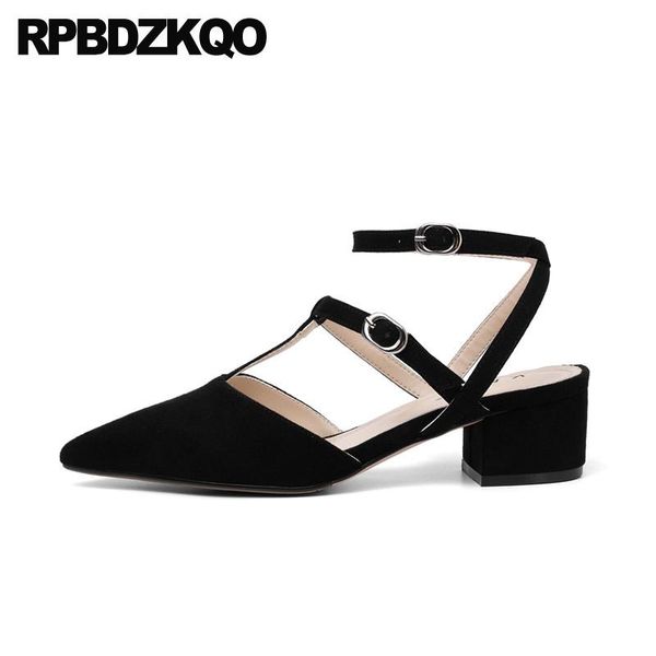 

dress shoes genuine leather block ladies wine red slingback sheepskin women suede pumps black ankle strap t medium heels pointed toe