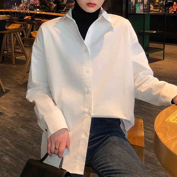 

spring autumn fashion women white shirt long sleeve casual loose shirts female streetwear blouse oversize 11187 210508