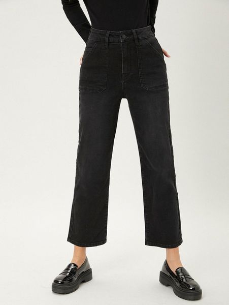 

motf premium cotton cropped wide leg jeans l7hj#, Blue