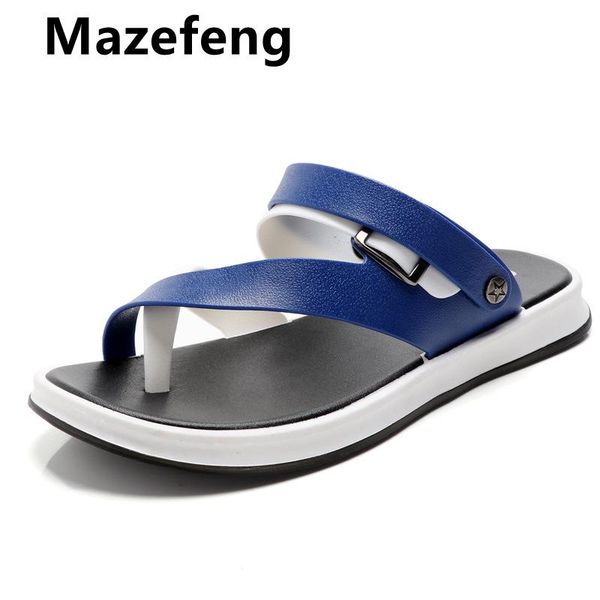 

slippers mazefeng mens sandals summer 2021 male beach soft comfortable outdoor slip-on man, Black