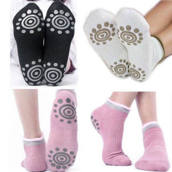 

non-slip yoga socks gym massage toe non slip skid pilates women cotton with grips sports, Black