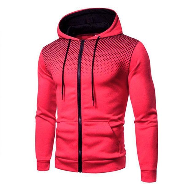 

men's hoodies & sweatshirts vintage clothes autumn and winter leisure sports polka dot zipper pocket hooded drawstring g3, Black