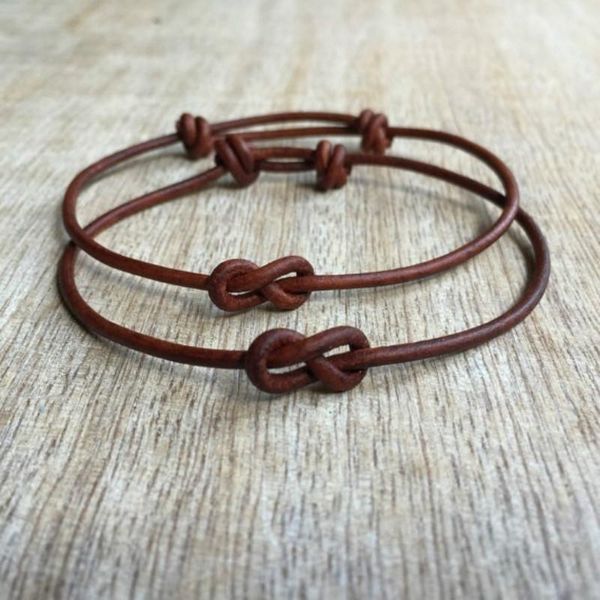 

cuff simple infinity couple bracelets his and hers gifts (color: brown), White