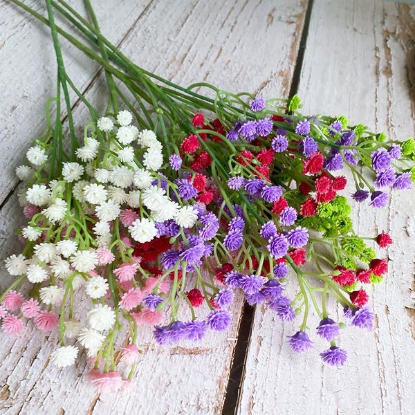 

decorative flowers & wreaths 3pcs/lot luxury real touch babysbreath artificial plastic fake plants diy flower arrangement wedding decoration