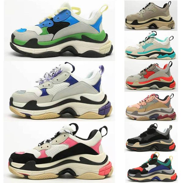 

combination bottom fitness casual shoes man woman triple-s 17fw luxurys sneaker couple platform outdoor wading non-slip footwear