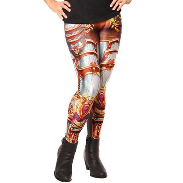 

women's leggings arrival legins gold armor leggins 3d digital printed harajuku, Black