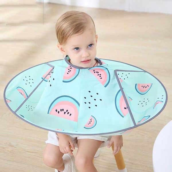 

scarves cloak hair styling professional waterproof barber cape cutting apron for children kids, Blue;gray