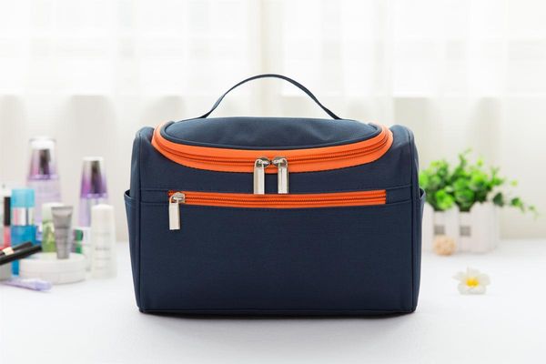 

portable toiletry bag with handle travel organizer waterproof makeup pouch cosmetic zipper design high capacity bags & cases
