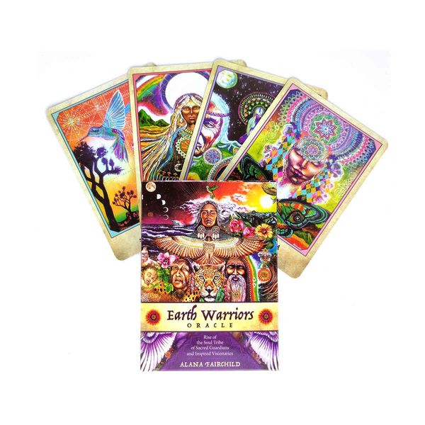 New Style Warriors Terra Cartão Oracular Cartões de Tarot PDF Guidance Deck Divination Divination Festas de Entretenimento Jogo 44 Folhas / Caixa