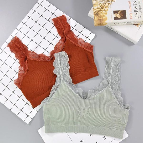 

bras cotton wrapped chest lace beauty vest seamless women underwear with pad anti-empty push up bra for lingerie intimates, Red;black