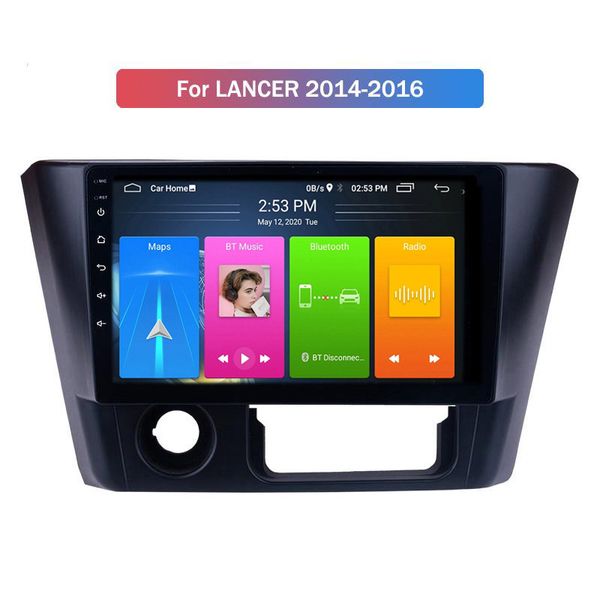 Android 10 Car DVD Player para Mitsubishi Lancer 2014-2016 9 polegadas IPS Screen 2 DIN GPS Navegação Sistema Rádio BT Estéreo Câmera
