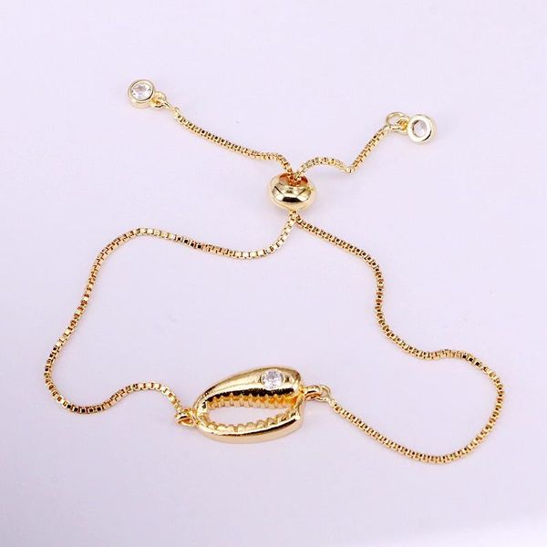 

link, chain 3pcs, simple fashion cz micro pave shell bracelets, Black